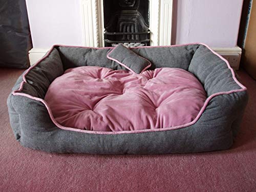 PETITUDE Reversible Dual Color Ultra Soft Ethnic Velvet Bed for Dog and Cat
